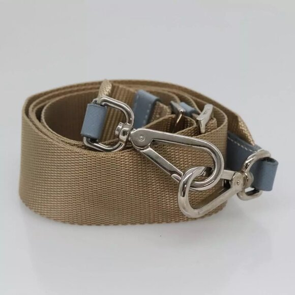 PRADA Shoulder Bag Nylon Leather Beige Auth ki5455 - Picture 8 of 16